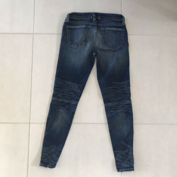 Simon Miller Distressed Moto Low Rise Stretch Skinny Denim Jeans - Picture 7 of 11